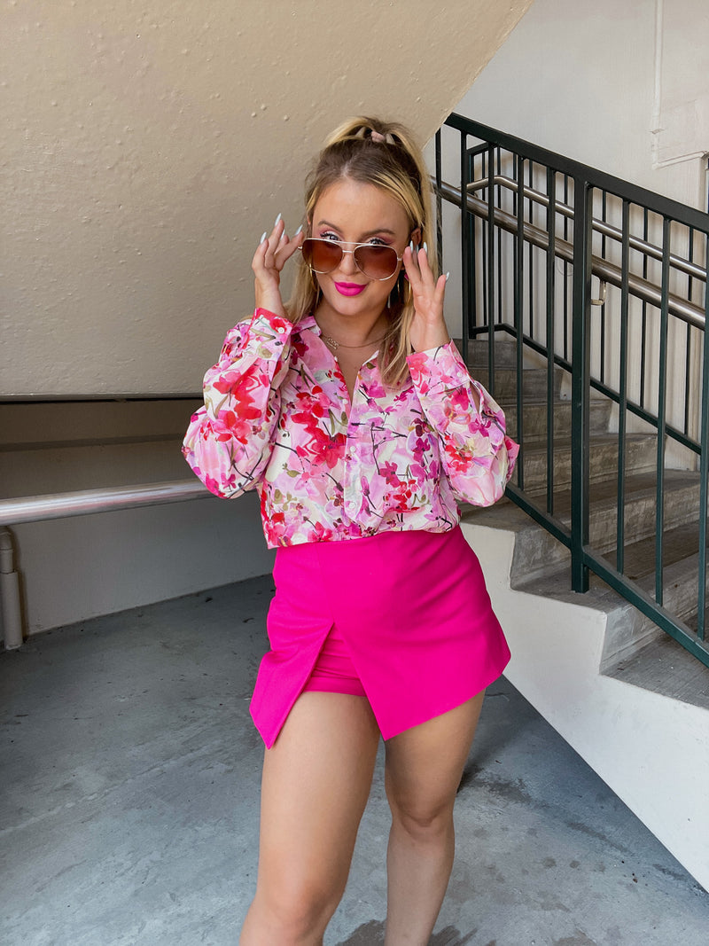Endless Rose Floral Print Oversized Shirt