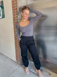 Exposed Seam Top - Gray