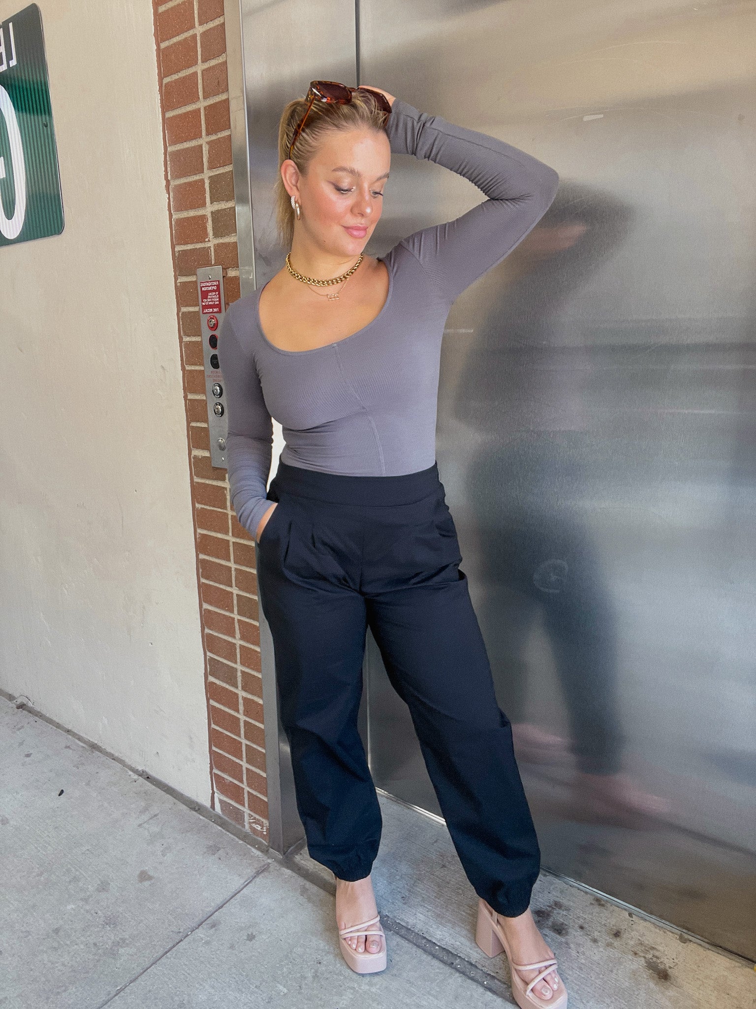 Exposed Seam Top - Gray