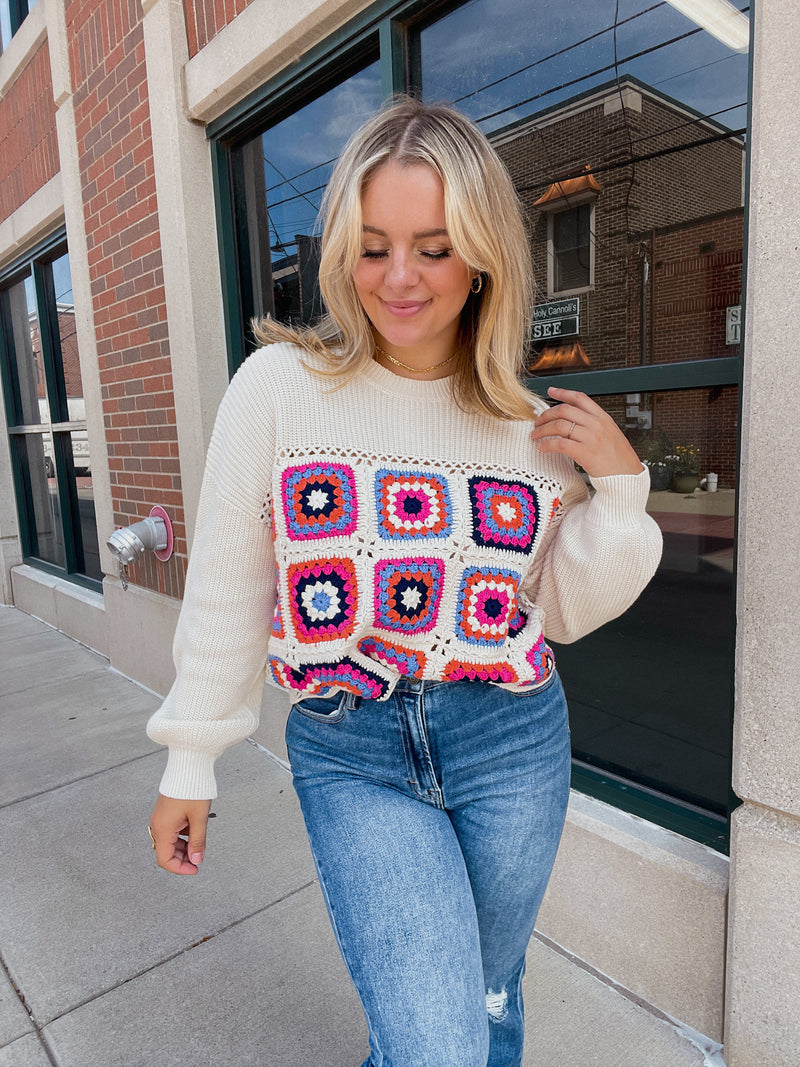 Sadie & Sage Celebration Crochet Sweater