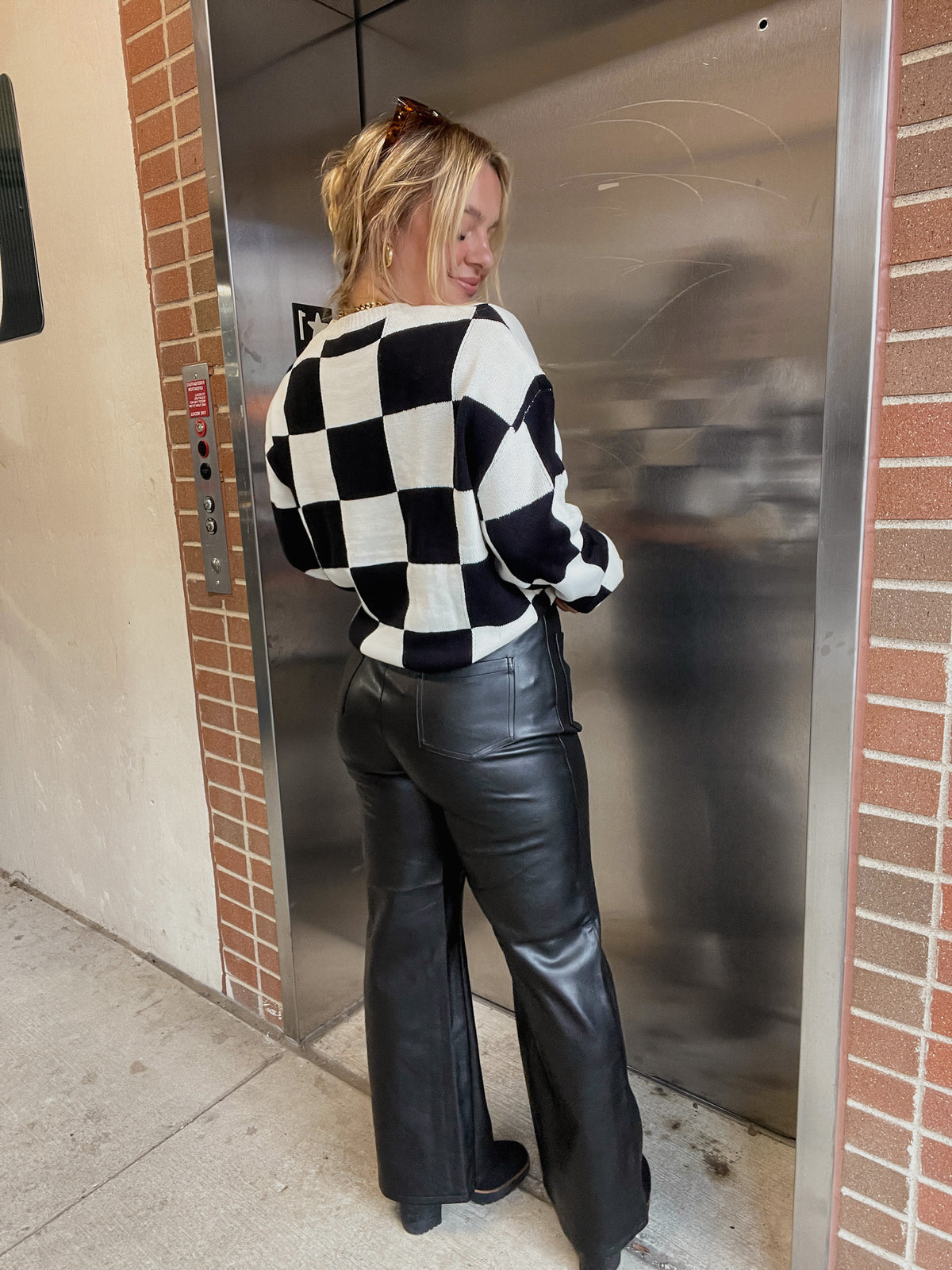 B/W Checkered Sweater