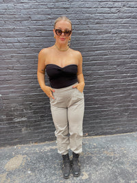 Twist Front Tube Top - Black