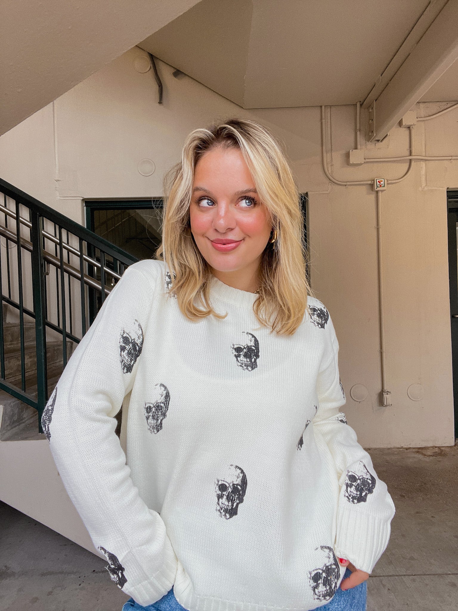 Cream Skull Sweater