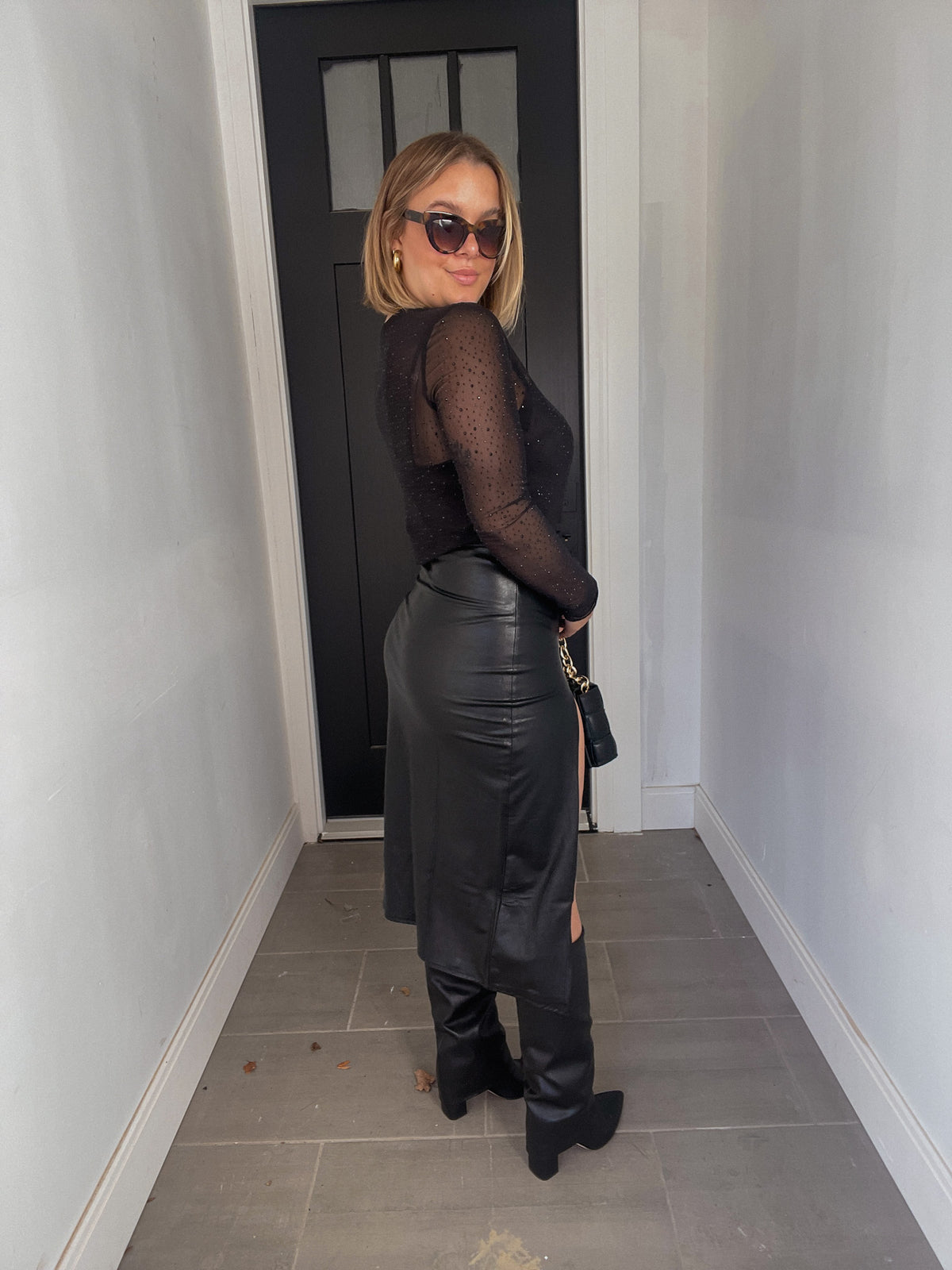 Classic Vegan Leather Skirt