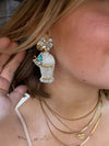 Derby Mint Julep Earrings: Gold Straw