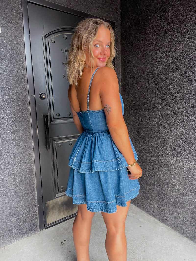 Denim Ruffle Dress