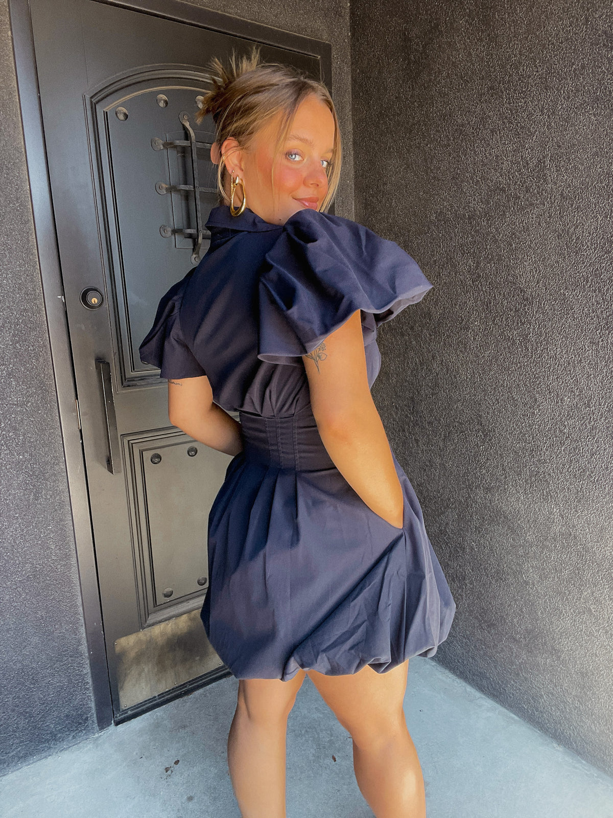 Navy Bubble Dress