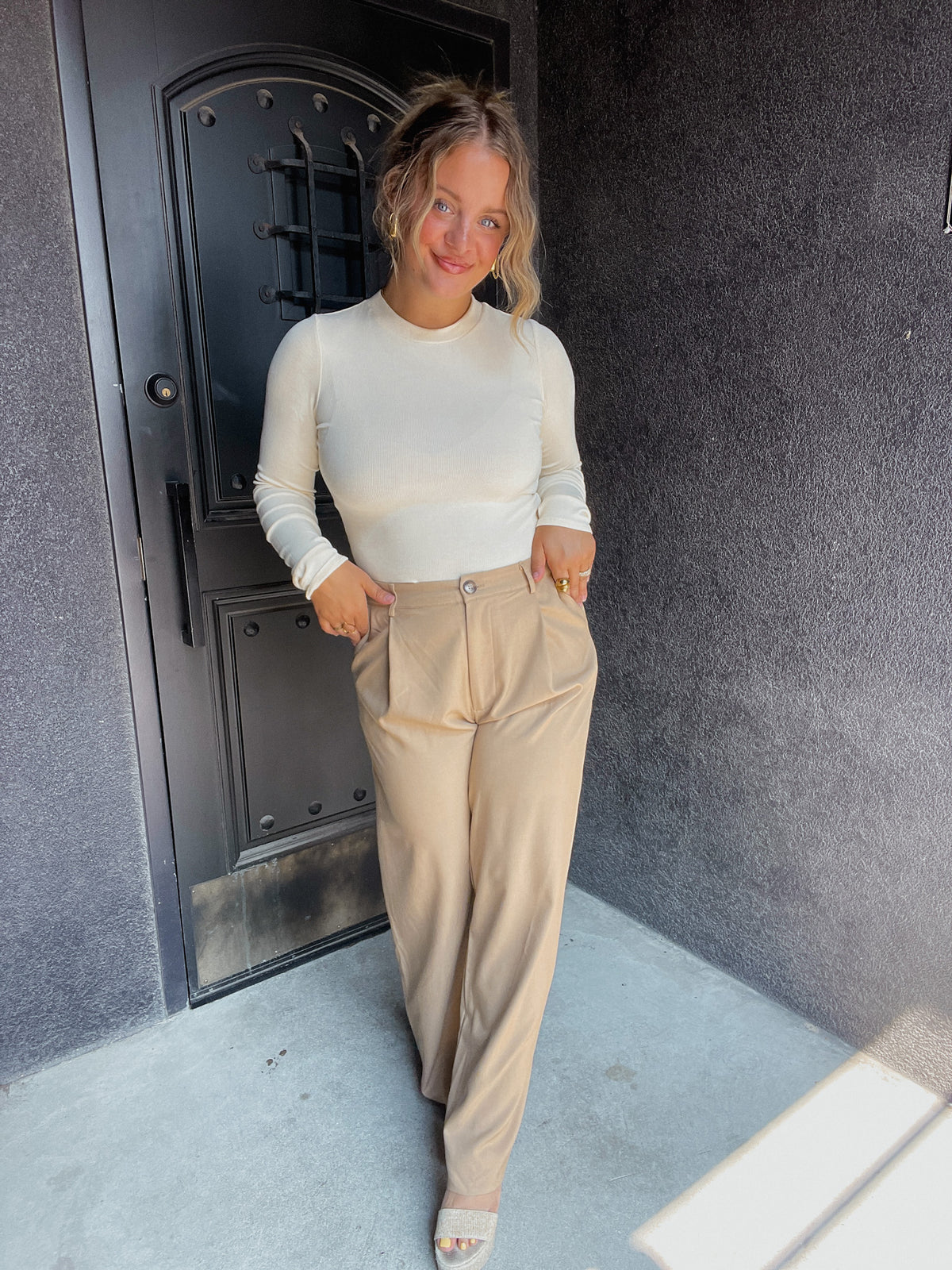 Tan Wide Leg Pant