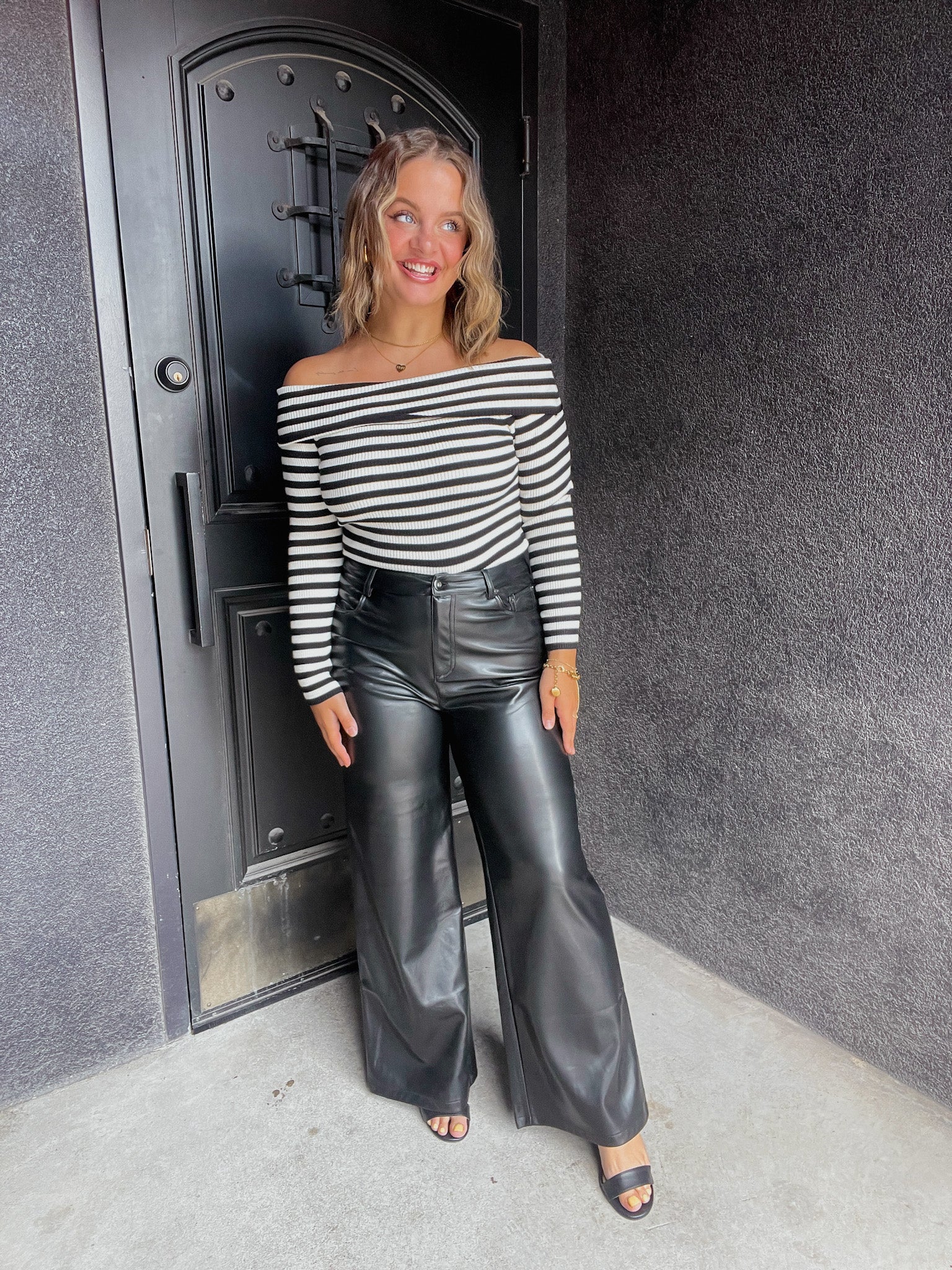 Lucy Paris Adler Faux Leather Pant - Black
