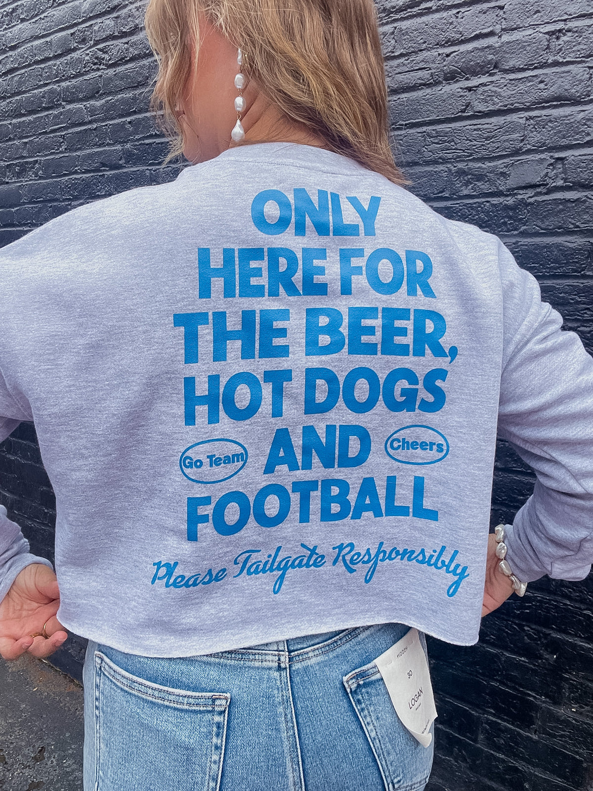 Tailgating Mood Crop Crewneck