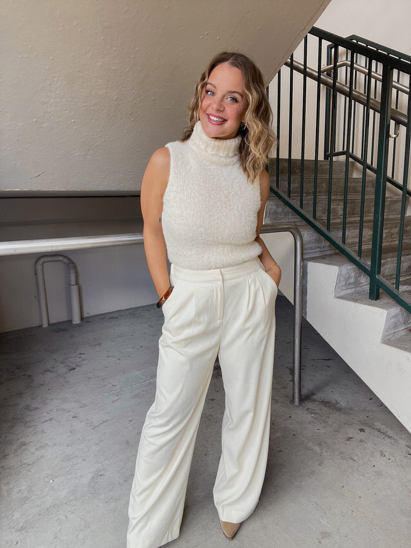 Sadie & Sage Midday Latte Front Pleated Pants