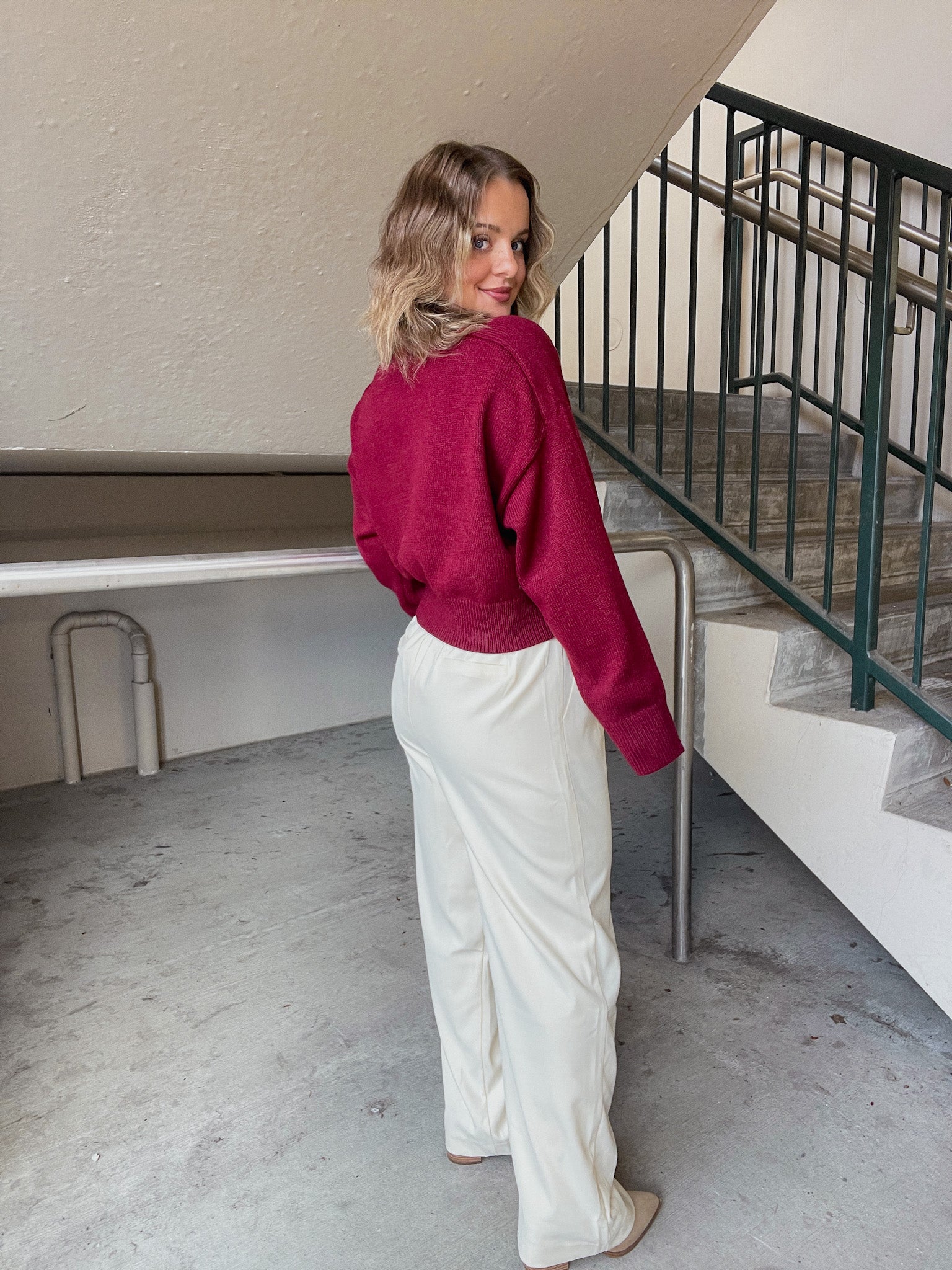 Sadie & Sage Midday Latte Front Pleated Pants