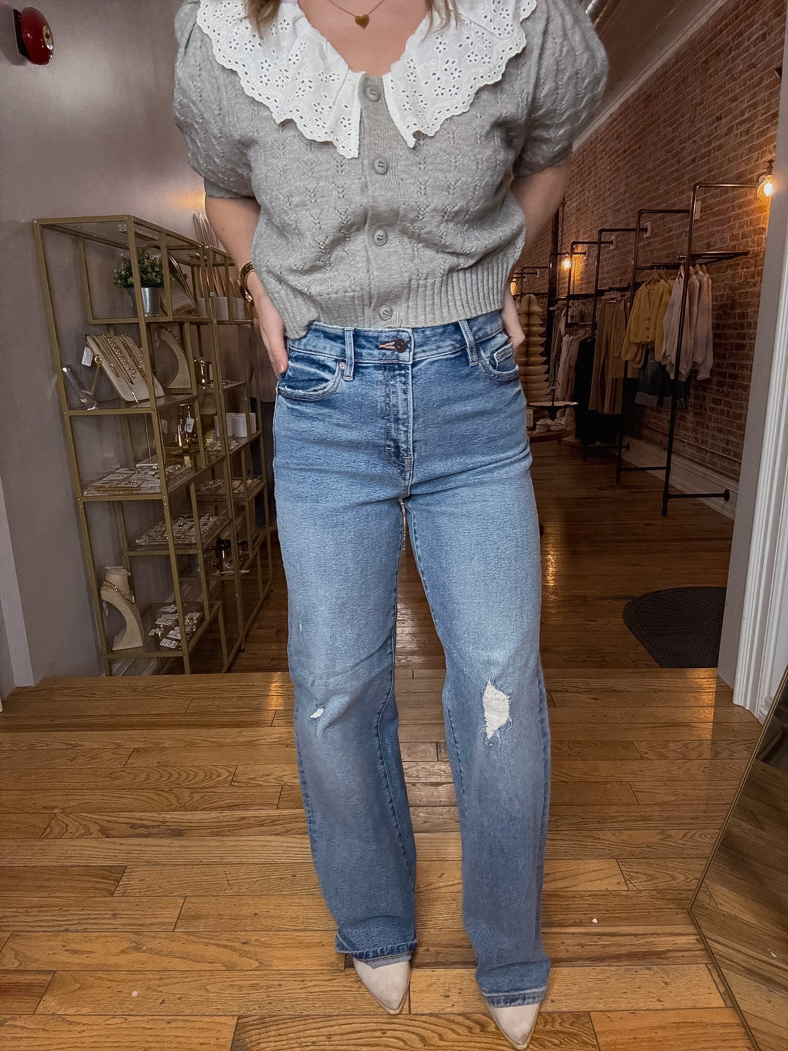 HIDDEN Logan High Rise Dad Jean - Medium