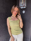 ASTR Jessica Bow Detail Sleeveless Top - Matcha