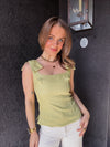 ASTR Jessica Bow Detail Sleeveless Top - Matcha