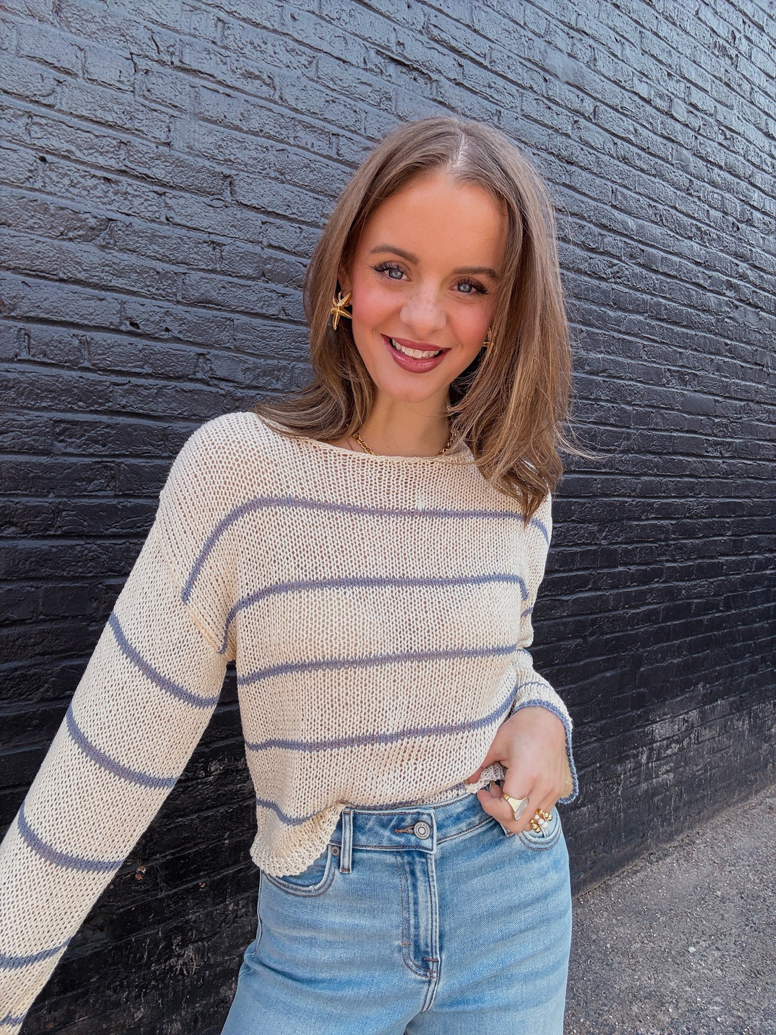 Sadie & Sage Taylor Striped Knit Sweater
