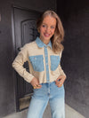 Sadie & Sage Jade Knit Denim Contrast Jacket