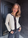 Contrast Tie Front Cardigan
