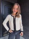 Contrast Tie Front Cardigan