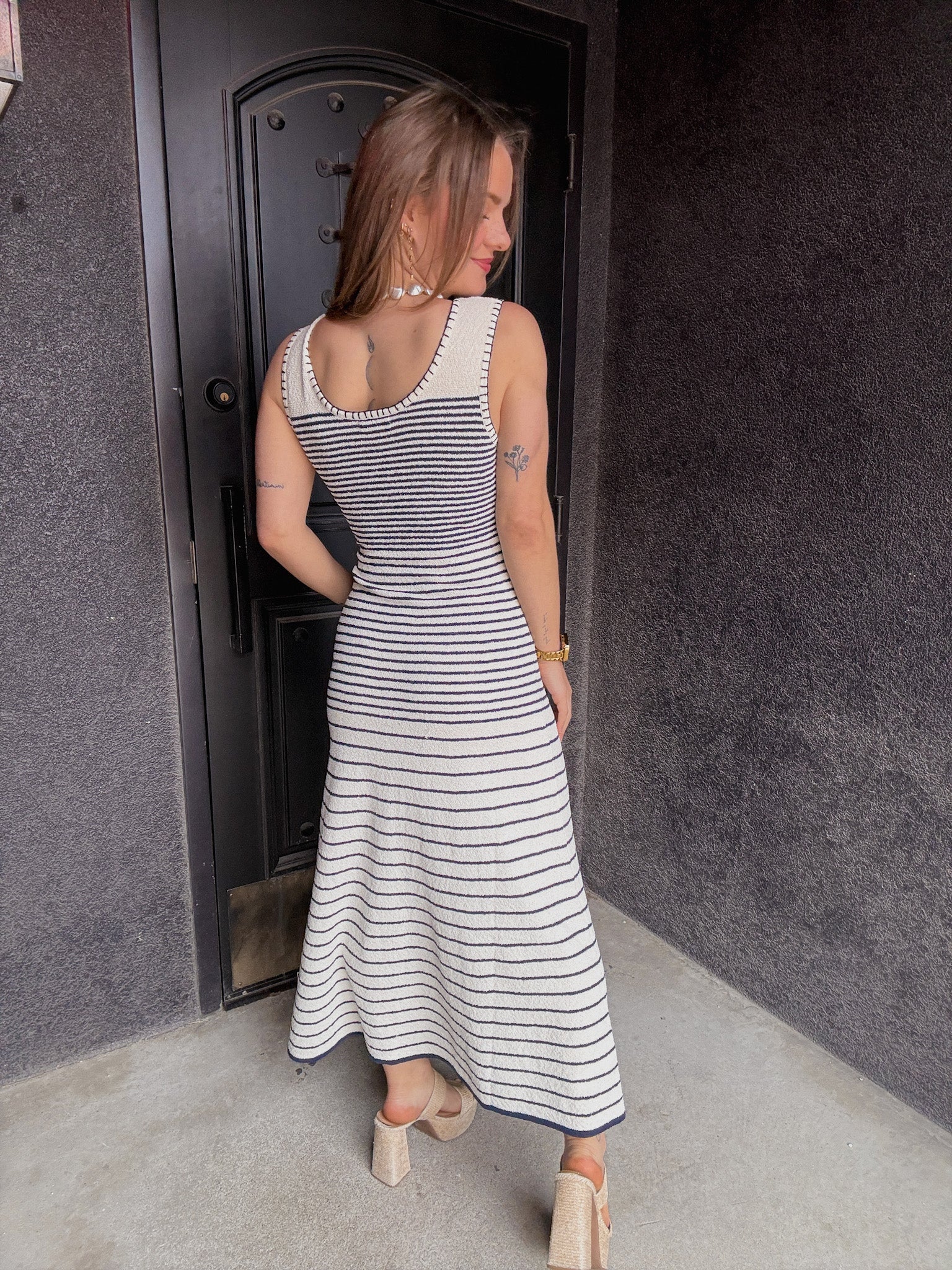 Navy Striped Tank Dress