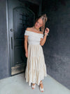 Eyelet Hem Midi Dress