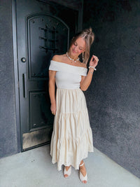 Eyelet Hem Midi Dress
