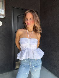 Halter Neck Peplum Top