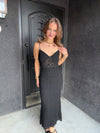 ASTR Floral Lace Knit Dress - Black