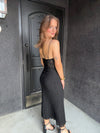 ASTR Floral Lace Knit Dress - Black