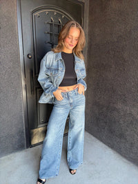 Daze The Kickback Waistless Mid Rise Palazzo Jean