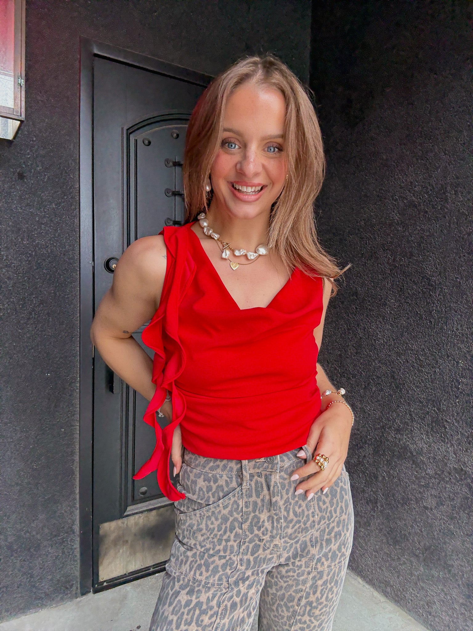Cascading Ruffle Top
