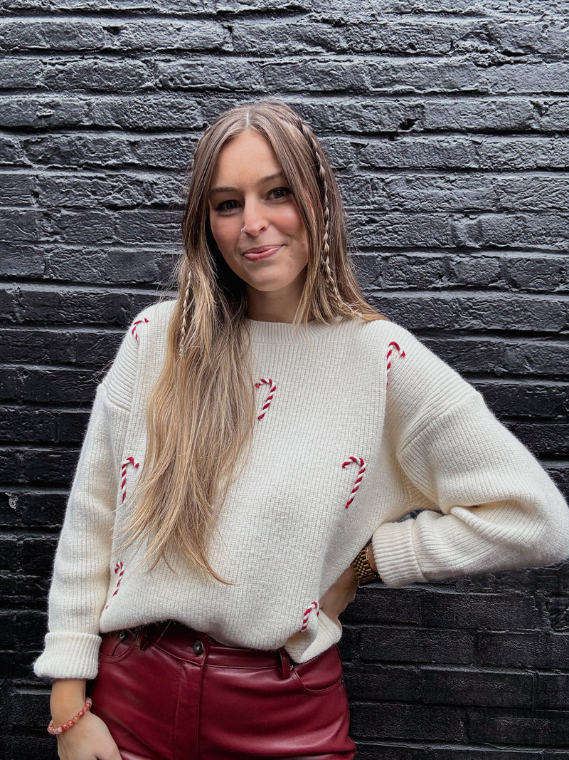 Candy Cane Pullover Sweater