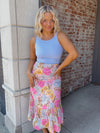 Pastel Floral Midi Skirt