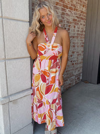 Sadie & Sage Sunset On The Shore Halter Midi Dress