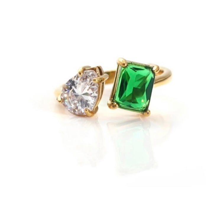 Emerald & White Blakely Ring