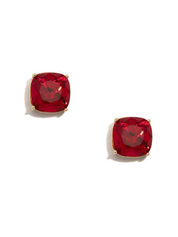 Luna Bright Crystal Stud - Red