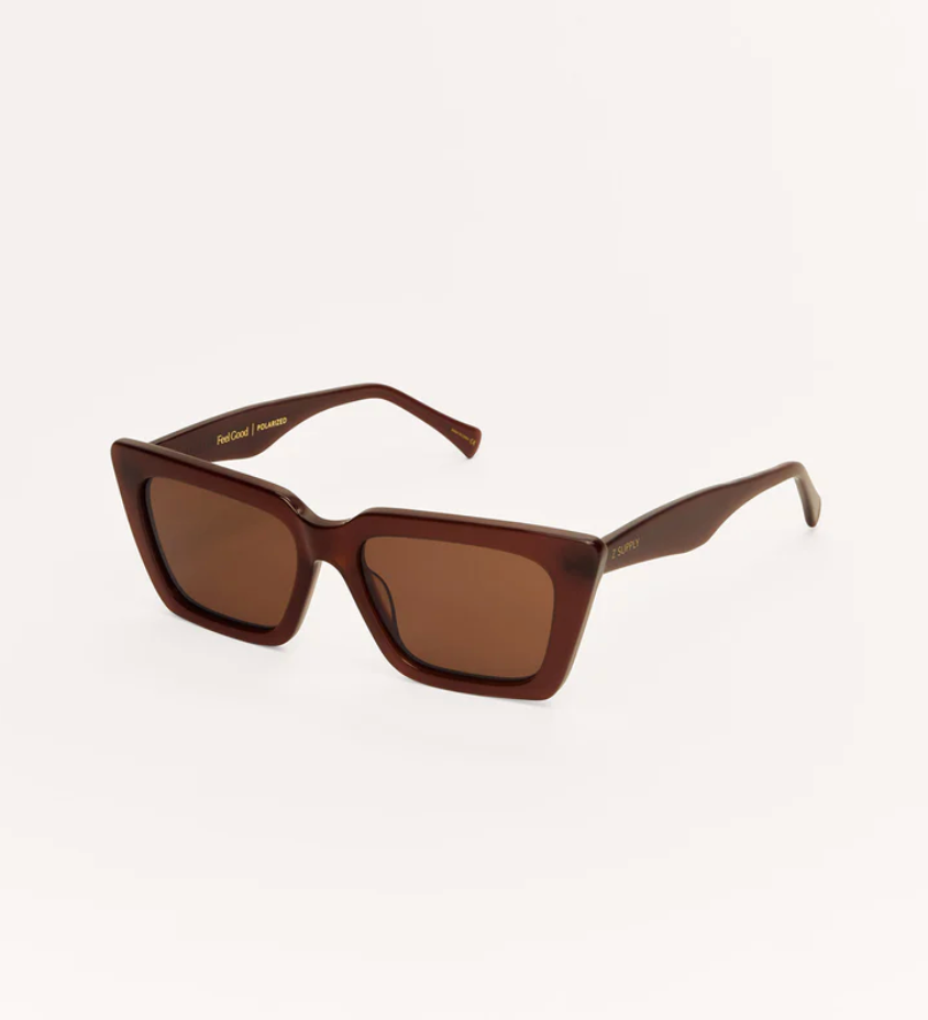Z Supply Feel Good Polarized Sunglasses - Chestnut Brown