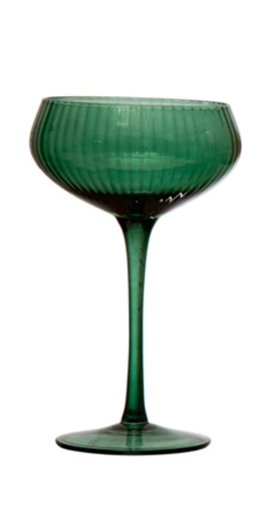 Stemmed Champagne Glass - Green