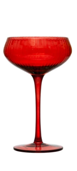 Stemmed Champagne Glass - Red