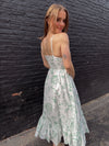 Line Print Midi Dress