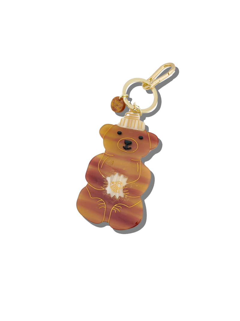 Hand-painted Honey Bear Bag Charm + Keychain