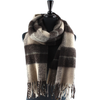 Fuzzy Plaid Scarf: Brown