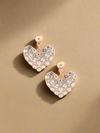 Rhinestone Heart Stud: MATTE GOLD