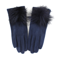 Extra Furry Pom Pom Gloves: Brown