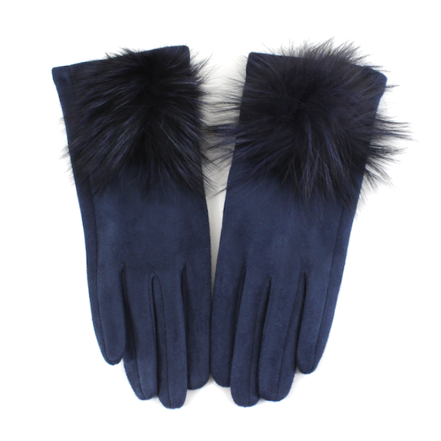 Extra Furry Pom Pom Gloves: Camel