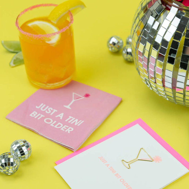Just a Tini Bit Older - Birthday - Martini Paper Clip Card