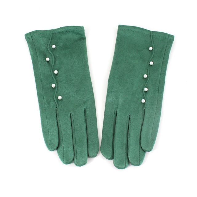 Danube Gloves w/Faux Pearl: Tomato