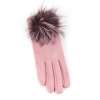 Extra Furry Pom Pom Gloves: Black