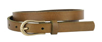 Basic Skinny Equestrian Buckle Leather Belt: BLACK / S