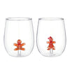 Figurine Stemless Wine Glass Set - Gingerbreads: Glass / 19 oz, 4.33" h